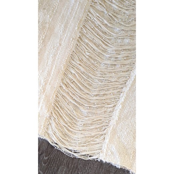 Vintage ivory chunky striped sequin knit sheer string beaded back pullover sweat - Picture 2 of 10